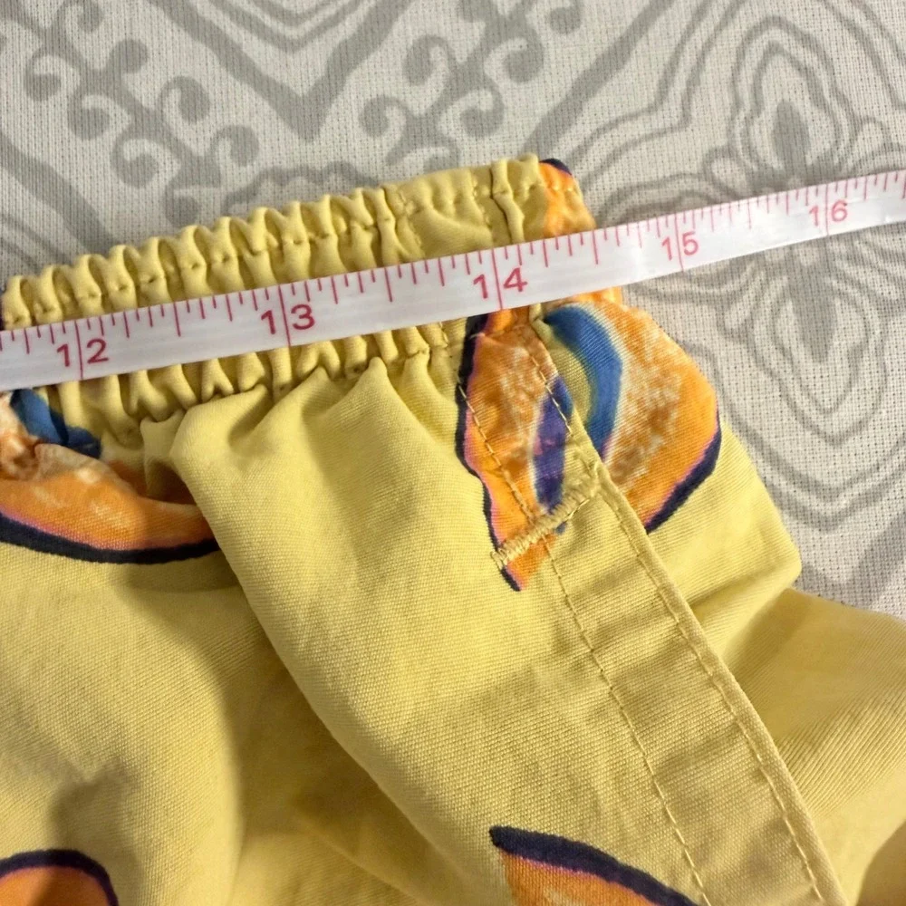 Patagonia Mens Medium Baggies Shorts Yellow Melon Print Swim Trunks STY57021SP20